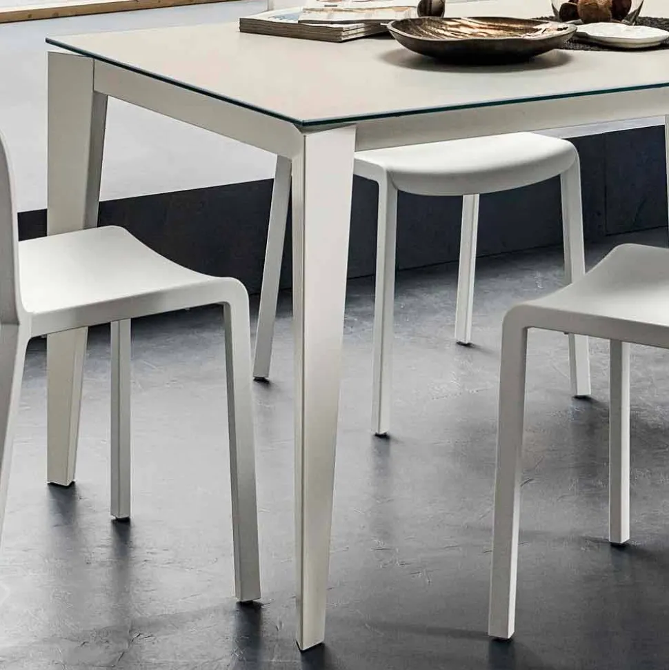 Tavolo da Pranzo in Laminam e Metallo Verniciato Realizzato in Italia - Efisto