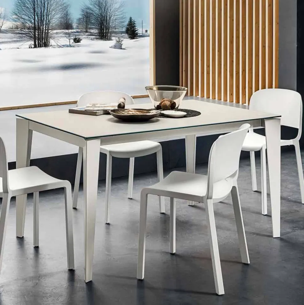 Tavolo da Pranzo in Laminam e Metallo Verniciato Realizzato in Italia - Efisto