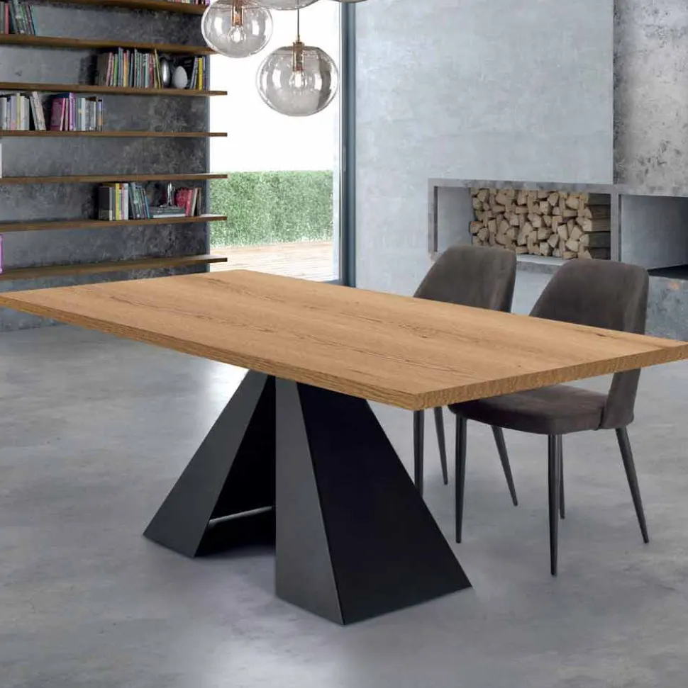 Tavolo da Pranzo in Laminato HPL e Acciaio Made in Italy Alta Qualità - Dalmata