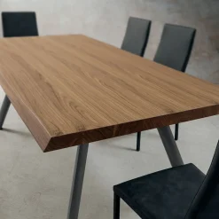 Tavolo da Pranzo in Legno e Alluminio Made in Italy, Pregiato - Lingotto