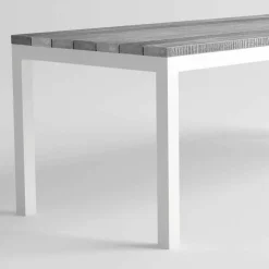 Tavolo da Pranzo in Legno e Alluminio da Esterno di Design Moderno - Gange