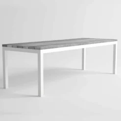 Tavolo da Pranzo in Legno e Alluminio da Esterno di Design Moderno - Gange