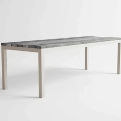 Tavolo da Pranzo in Legno e Alluminio da Esterno di Design Moderno - Gange