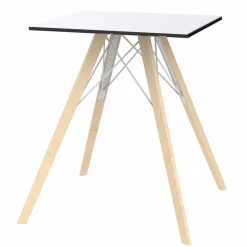 Tavolo da Pranzo in Legno e Hpl Design Quadrato, 4 Pezzi - Faz Wood by Vondom