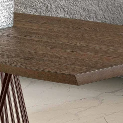Tavolo da pranzo in legno massellato moderno fatto in Italia, Mitia
