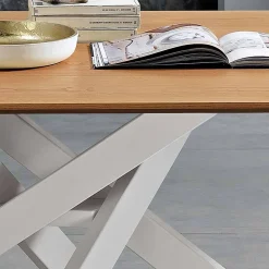 Tavolo da pranzo in legno MDF e metallo moderno made in Italy, Dionigi