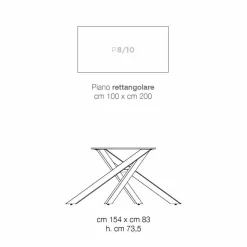 Tavolo da pranzo in legno MDF e metallo moderno made in Italy, Dionigi