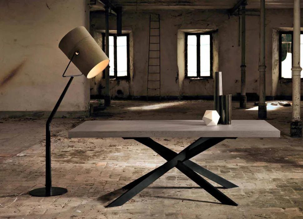 Tavolo da Pranzo in Legno Rovere e Metallo Made in Italy - Oncino