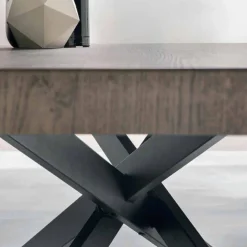 Tavolo da Pranzo in Legno Rovere e Metallo Made in Italy - Oncino