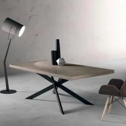 Tavolo da Pranzo in Legno Rovere e Metallo Made in Italy - Oncino