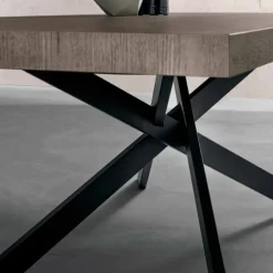 Tavolo da Pranzo in Legno Rovere e Metallo Made in Italy - Oncino
