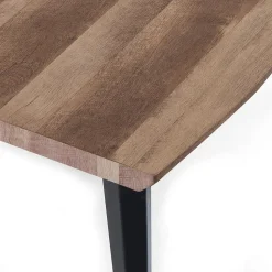 Tavolo da Pranzo in Mdf Finitura Rovere e Acciaio Nero Opaco - Gherardo