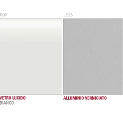 Tavolo da Pranzo in Vetro Bianco e Metallo Verniciato Made in Italy - Spilla