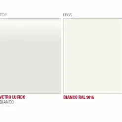 Tavolo da Pranzo in Vetro Bianco e Metallo Verniciato Made in Italy - Spilla