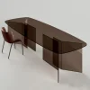 Tavolo da Pranzo in Vetro con Piano Rettangolare Made in Italy - Charles