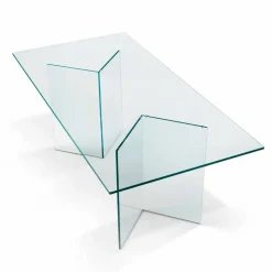 Tavolo da Pranzo in Vetro Extrachiaro di Design, Lusso Made in Italy - Pollinare