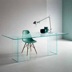 Tavolo da Pranzo in Vetro Extrachiaro di Design, Lusso Made in Italy - Pollinare