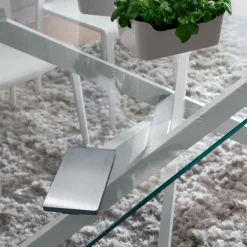 Tavolo da Pranzo in Vetro Temperato e Metallo di Lusso Made in Italy - Carlino
