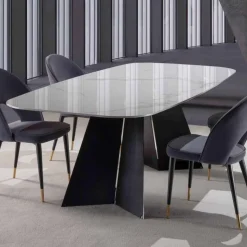 Tavolo da Pranzo Moderno con Piano in Gres Porcellanato - Meduno