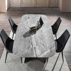 Tavolo da Pranzo Moderno con Piano in Gres Porcellanato - Meduno
