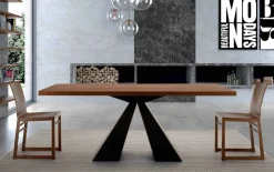 Tavolo da Pranzo Moderno in Legno e Acciaio Made Italy, 10 Posti – Dalmata