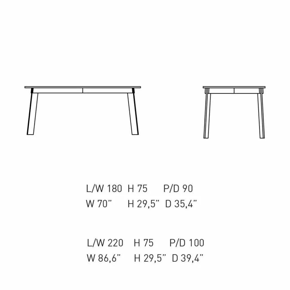 Tavolo da Pranzo Moderno Piano in Legno e Base Acciaio Made in Italy - Aronte