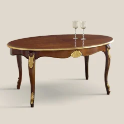 Tavolo da Pranzo Ovale Allungabile 270 cm in Legno Made in Italy - Baroque