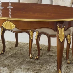 Tavolo da Pranzo Ovale Allungabile 270 cm in Legno Made in Italy - Baroque