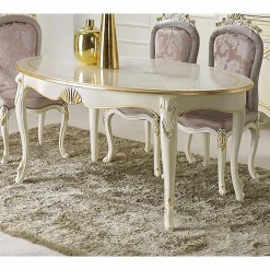 Tavolo da Pranzo Ovale Allungabile 270 cm in Legno Made in Italy - Baroque