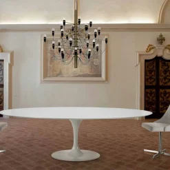 Tavolo da Pranzo Ovale in Laminato e Alluminio Made in Italy, Pregiato - Dollars