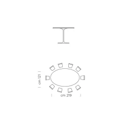 Tavolo da Pranzo Ovale in Laminato e Alluminio Made in Italy, Pregiato - Dollars