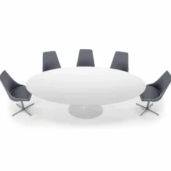 Tavolo da Pranzo Ovale in Laminato e Alluminio Made in Italy, Pregiato - Dollars