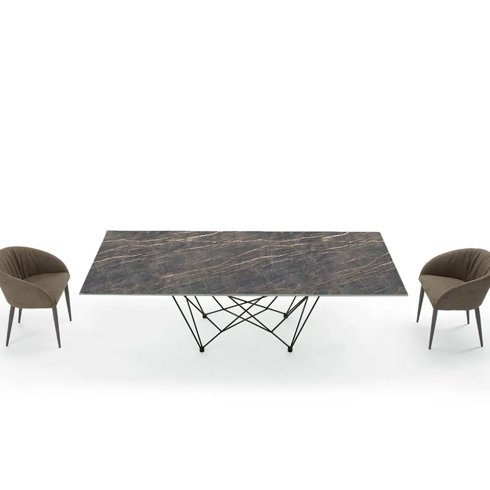 Tavolo da Pranzo Piano in Laminam e Base in Acciaio Made in Italy – Ezzellino