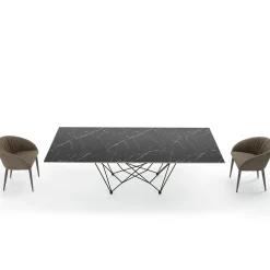 Tavolo da Pranzo Piano in Laminam e Base in Acciaio Made in Italy – Ezzellino