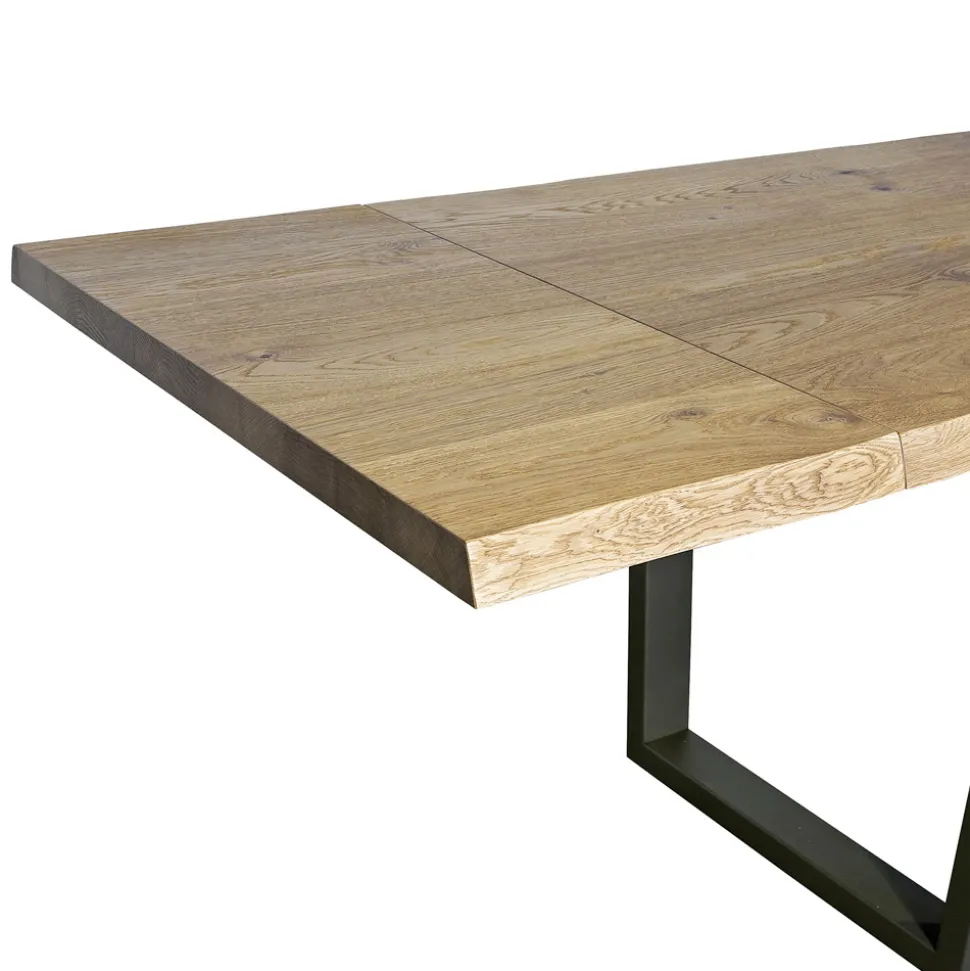 Tavolo da Pranzo Placcato in Rovere Nodato Massellato Made in Italy - Pilar
