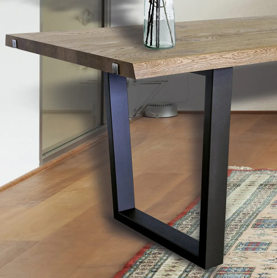 Tavolo da Pranzo Placcato in Rovere Nodato Massellato Made in Italy - Pilar