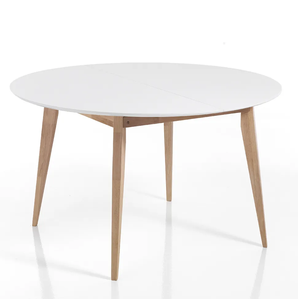 Tavolo da Pranzo Rotondo Allungabile Fino a 160 cm in Mdf e Legno - Ciacco