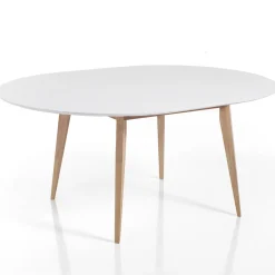 Tavolo da Pranzo Rotondo Allungabile Fino a 160 cm in Mdf e Legno - Ciacco