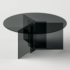 Tavolo da Pranzo Rotondo con Base e Piano in Vetro Made in Italy - Charles