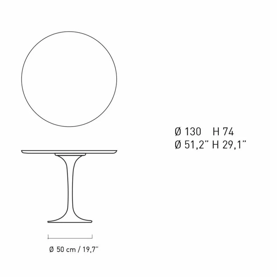 Tavolo da Pranzo Rotondo in Marmo e Alluminio Verniciato Made in Italy - Superbo