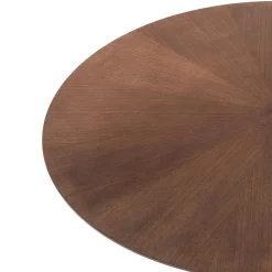 Tavolo da Pranzo Rotondo in Mdf Impiallacciato e Legno Massello - Fulmine