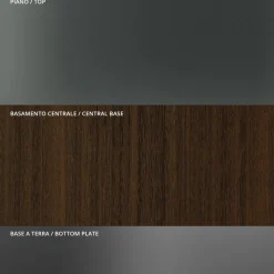 Tavolo da Pranzo Rotondo in Vetro Fumè con Base in Legno Made in Italy - Rondo