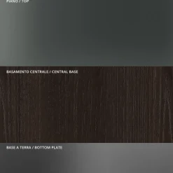 Tavolo da Pranzo Rotondo in Vetro Fumè con Base in Legno Made in Italy - Rondo
