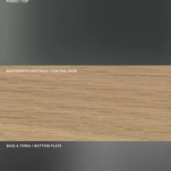 Tavolo da Pranzo Rotondo in Vetro Fumè con Base in Legno Made in Italy - Rondo