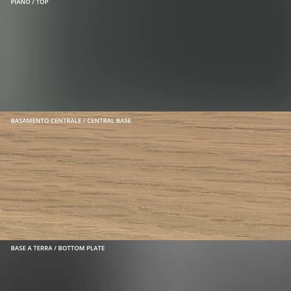 Tavolo da Pranzo Rotondo in Vetro Fumè con Base in Legno Made in Italy - Rondo