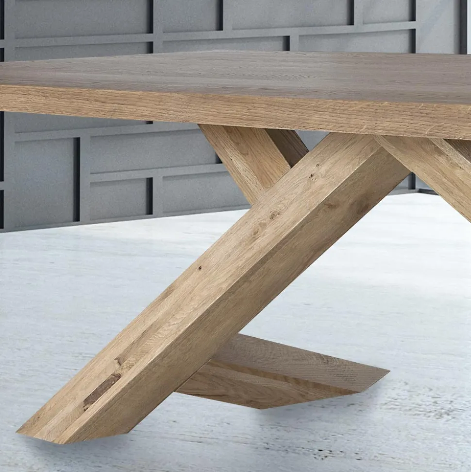 Tavolo da Pranzo Rovere Massello Disponibile con Vari Bordi Made in Italy – Boromir