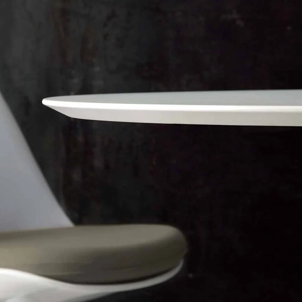 Tavolo da pranzo tondo bianco Topeka, design moderno