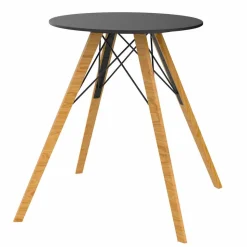 Tavolo da Pranzo Tondo in Legno e Piano in Hpl, 4 Pezzi - Faz Wood by Vondom