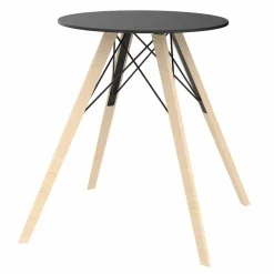 Tavolo da Pranzo Tondo in Legno e Piano in Hpl, 4 Pezzi - Faz Wood by Vondom