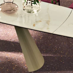 Tavolo da Soggiorno Allungabile con Piano a Botte in Ceramica Made in Italy - Occhiali
